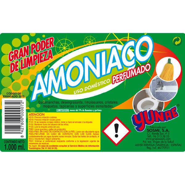 Grupo Sosmi S.A  AMONIACO 1 LITRO PERFUMADO