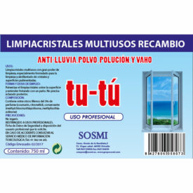 LIMPIA CRISTALES TU-TU  750ML RECAMBIO